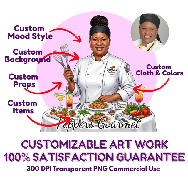 Illustrated avatar branding created for a real client