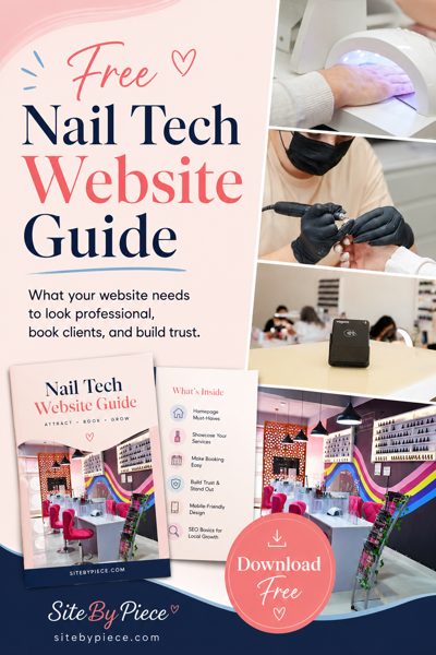 Cover of the free SiteByPiece Nail Tech Website Guide